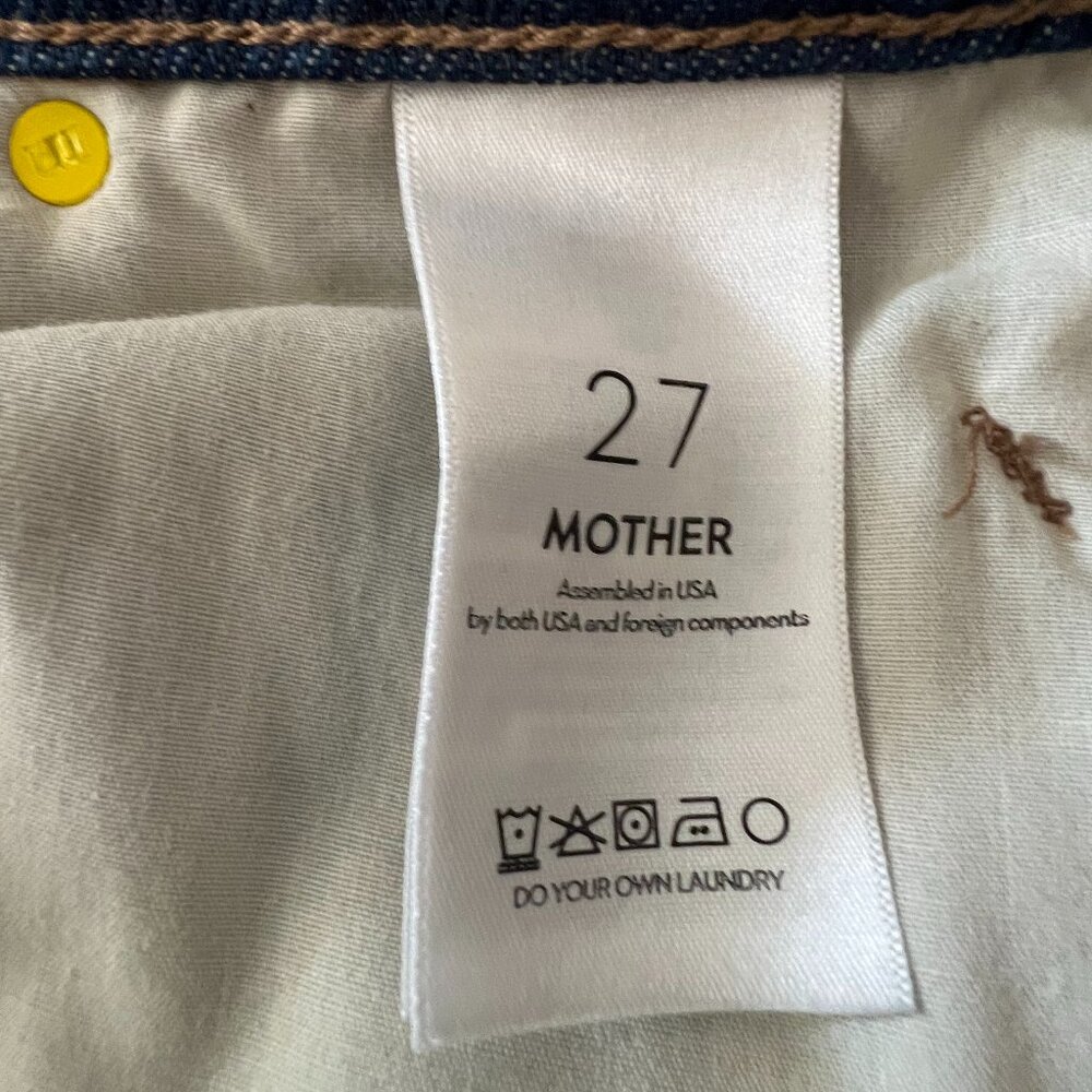 MOTHER Denim SNACKS The Pin Up Tippy Top Sweet Tooth Hover Blue Jeans 27 4 6 NWT - Picture 13 of 16